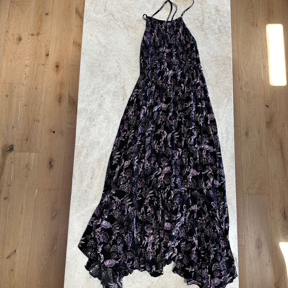 Free People Black and Purple High Low Dress
